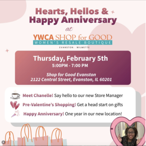 Hearts, Hellos & Happy Anniversary at YWCA Shop for Good | February 5, 5 - 7 PM